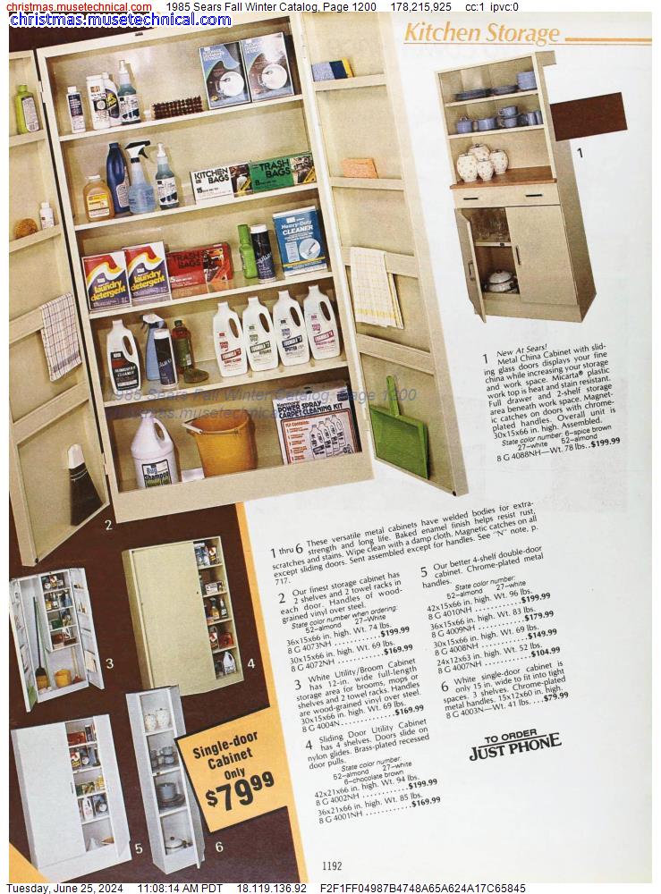 1985 Sears Fall Winter Catalog, Page 1200