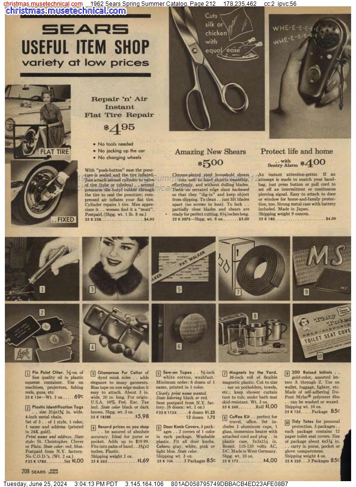 1962 Sears Spring Summer Catalog, Page 212