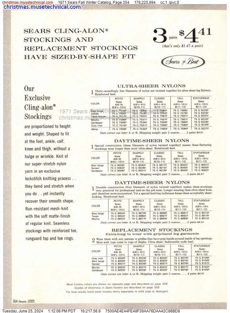 1971 Sears Fall Winter Catalog, Page 354