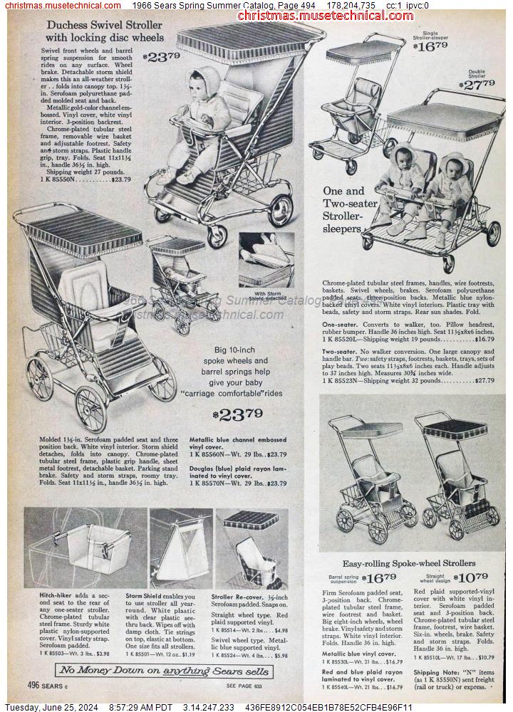 1966 Sears Spring Summer Catalog, Page 494