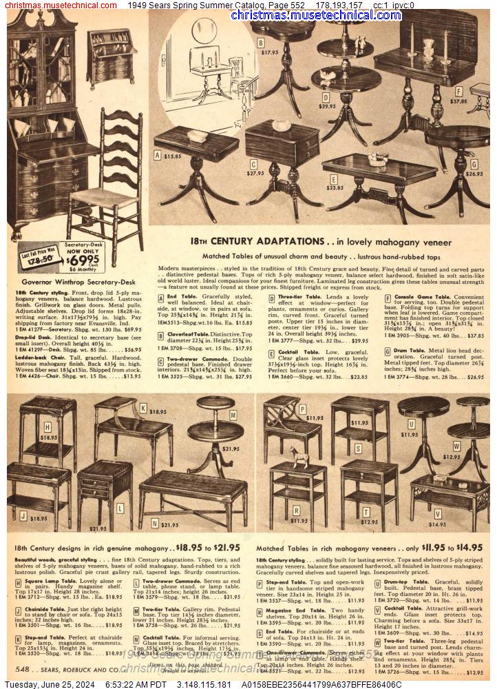 1949 Sears Spring Summer Catalog, Page 552