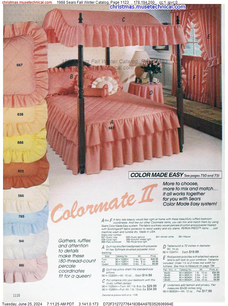 1988 Sears Fall Winter Catalog, Page 1123