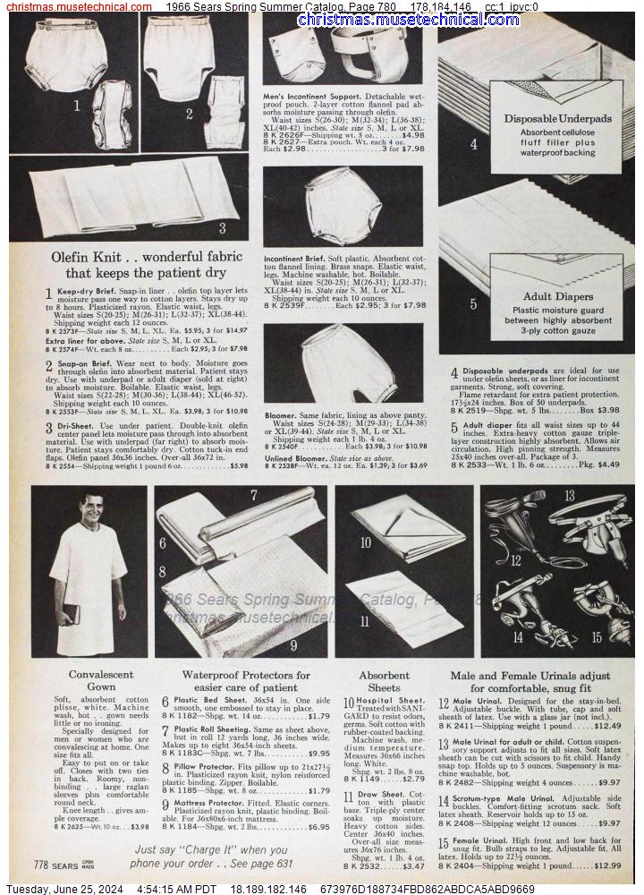 1966 Sears Spring Summer Catalog, Page 780