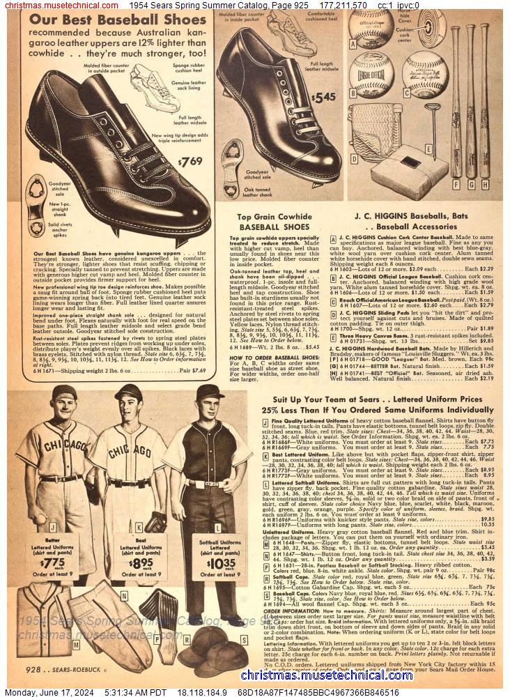 1954 Sears Spring Summer Catalog, Page 925