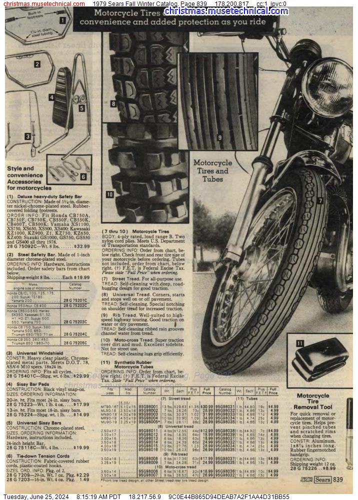 1979 Sears Fall Winter Catalog, Page 839