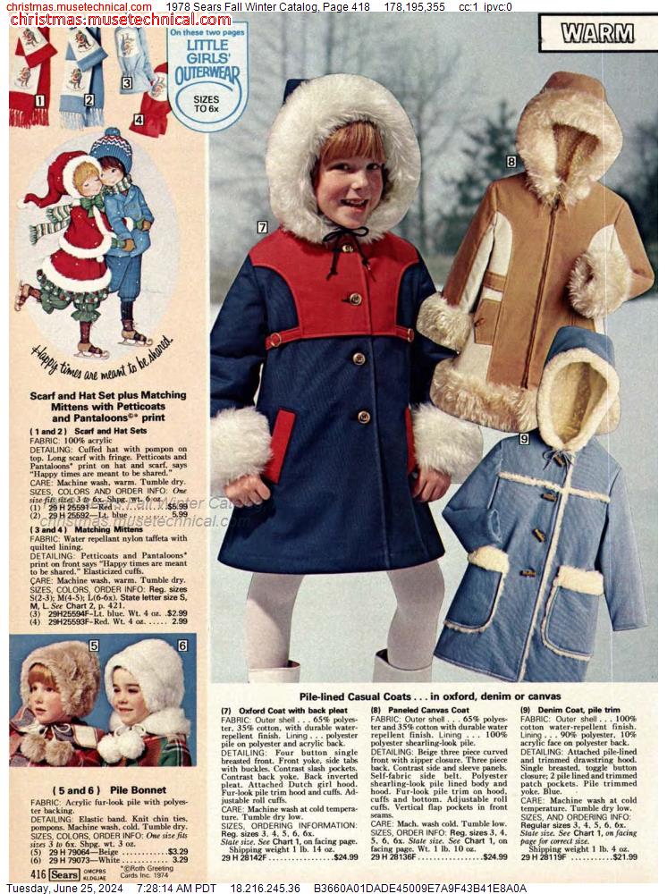 1978 Sears Fall Winter Catalog, Page 418