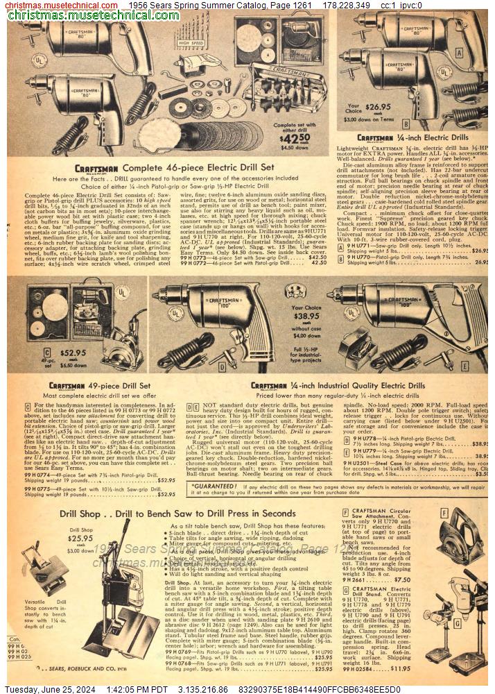 1956 Sears Spring Summer Catalog, Page 1261