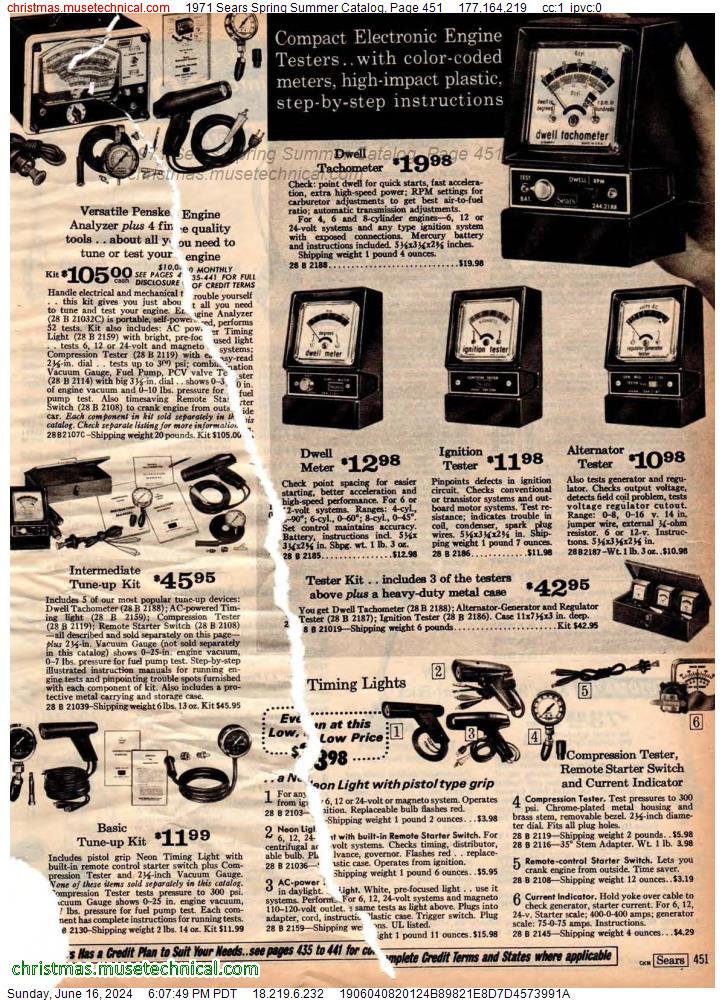 1971 Sears Spring Summer Catalog, Page 451