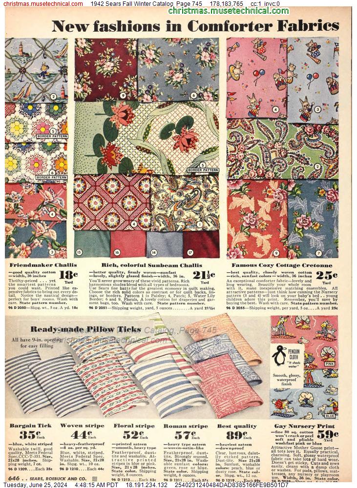 1942 Sears Fall Winter Catalog, Page 745
