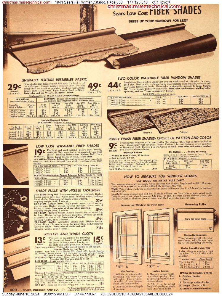 1941 Sears Fall Winter Catalog, Page 853