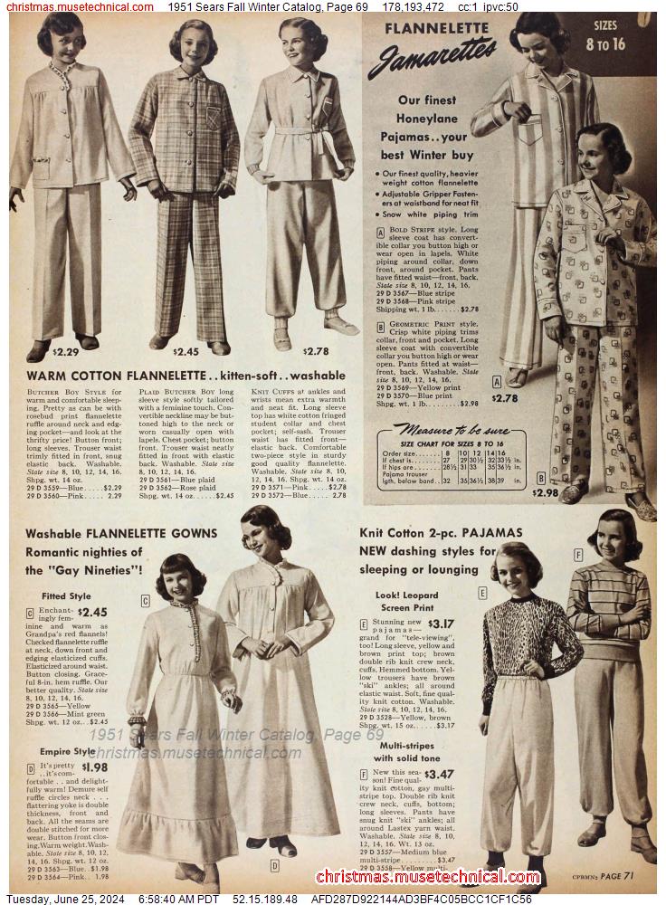 1951 Sears Fall Winter Catalog, Page 69