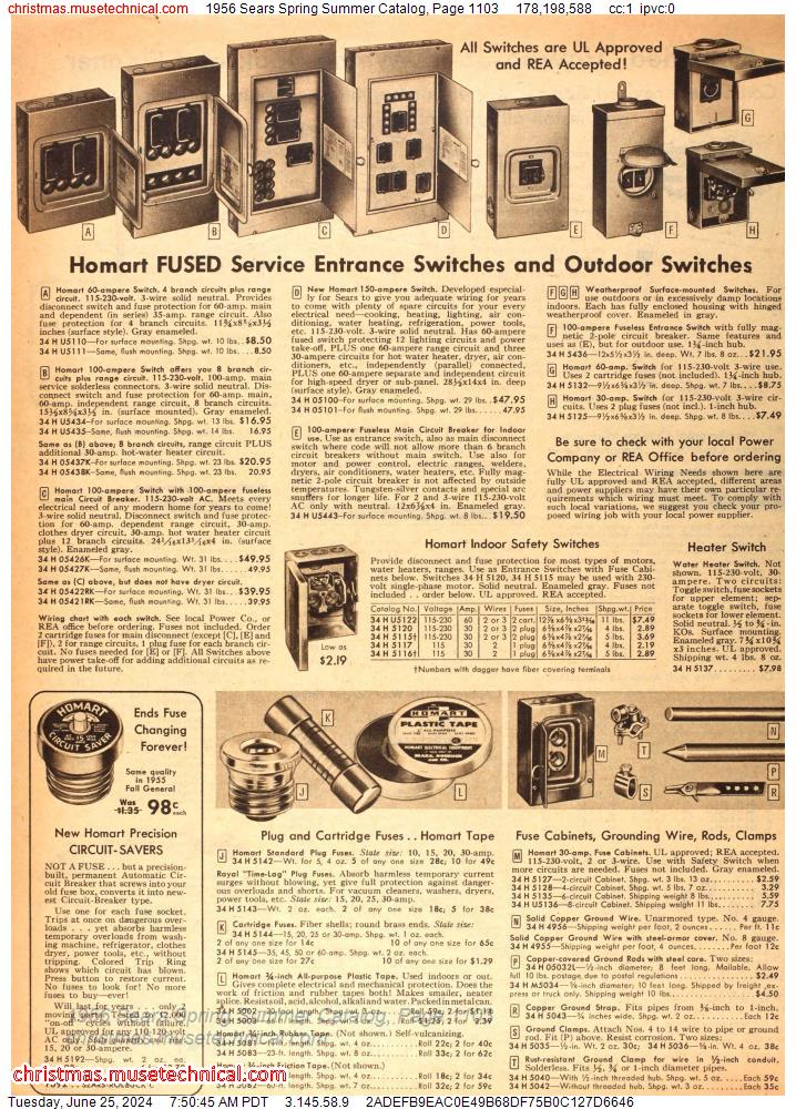 1956 Sears Spring Summer Catalog, Page 1103