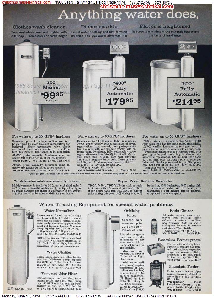 1966 Sears Fall Winter Catalog, Page 1174