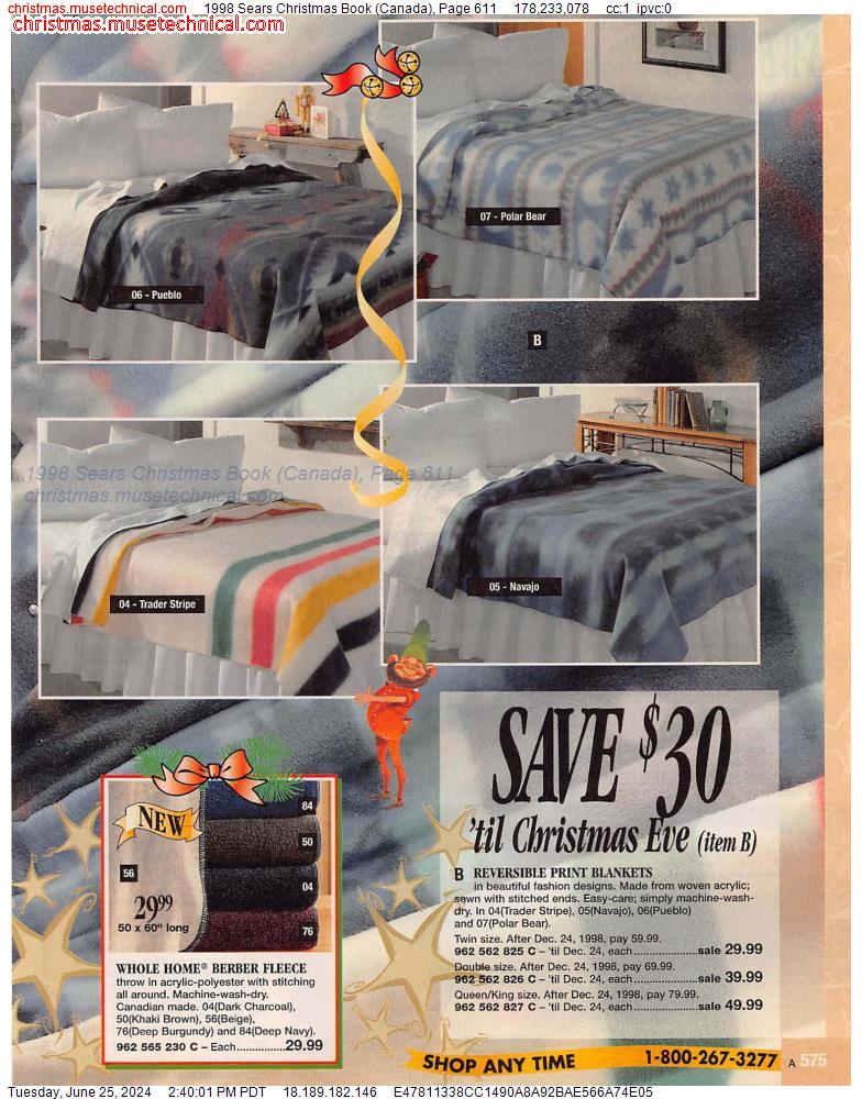 1998 Sears Christmas Book (Canada), Page 611