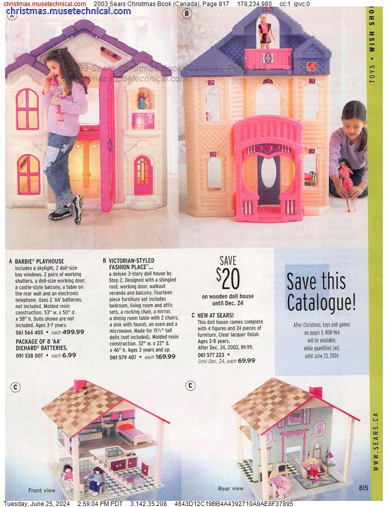 2003 Sears Christmas Book (Canada), Page 817