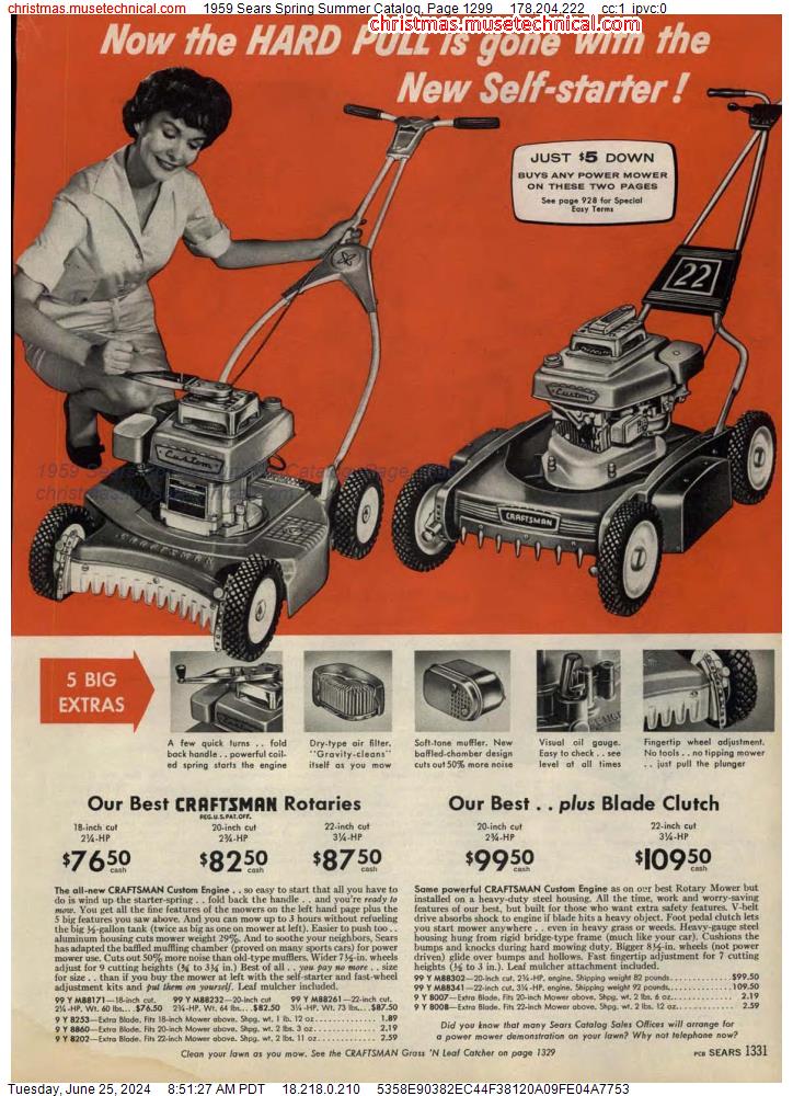 1959 Sears Spring Summer Catalog, Page 1299