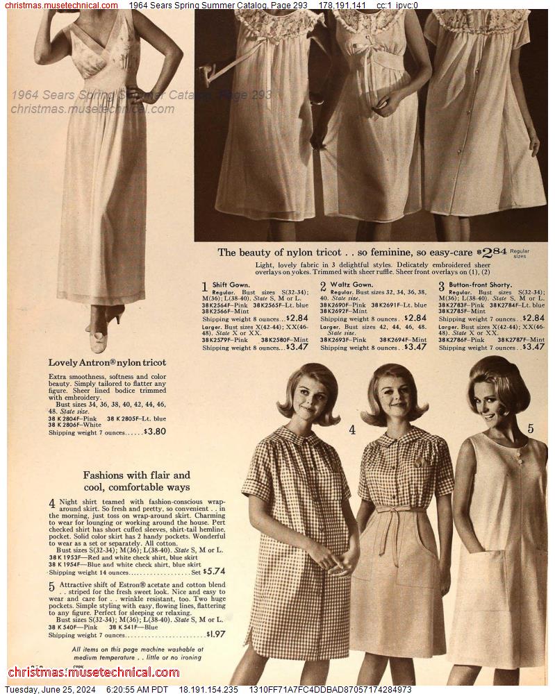 1964 Sears Spring Summer Catalog, Page 293