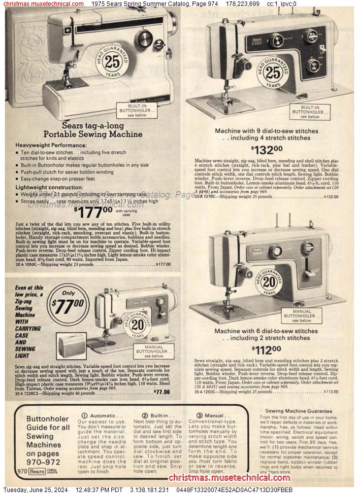 1975 Sears Spring Summer Catalog, Page 974
