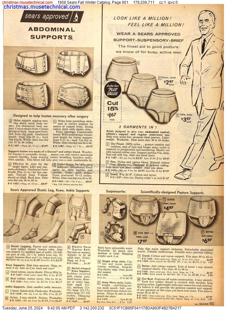 1958 Sears Fall Winter Catalog, Page 951