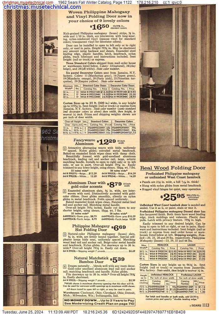 1962 Sears Fall Winter Catalog, Page 1122