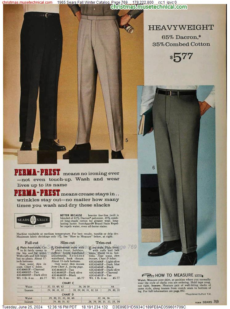 1965 Sears Fall Winter Catalog, Page 769