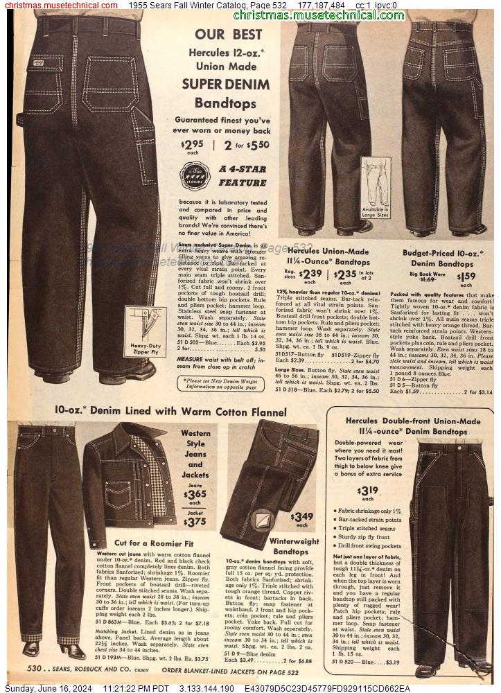 1955 Sears Fall Winter Catalog, Page 532