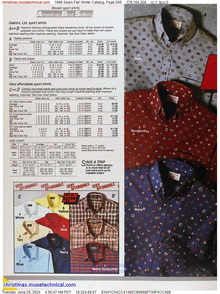 1986 Sears Fall Winter Catalog, Page 506