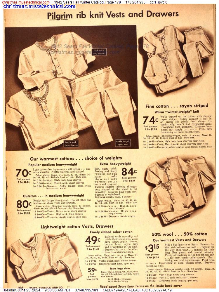 1942 Sears Fall Winter Catalog, Page 178
