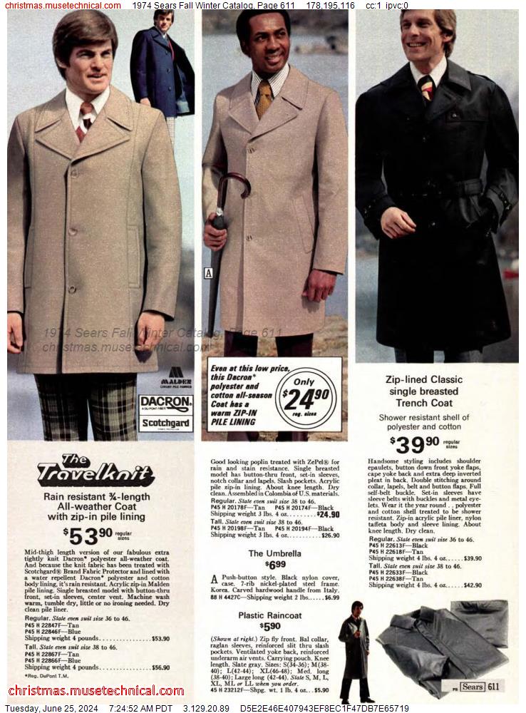 1974 Sears Fall Winter Catalog, Page 611
