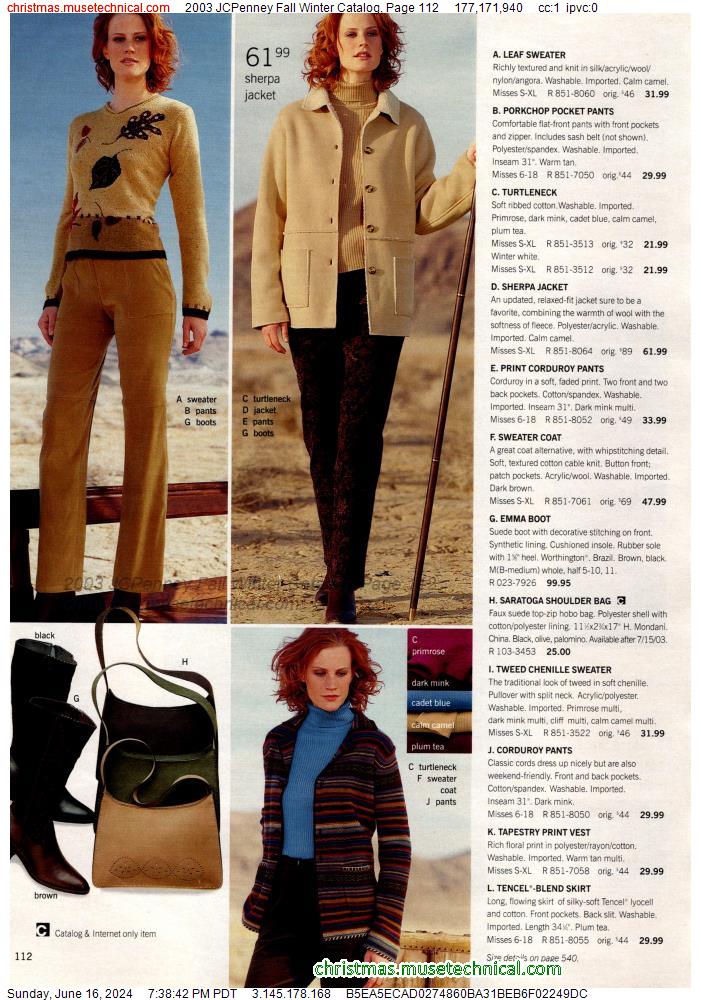 2003 JCPenney Fall Winter Catalog, Page 112