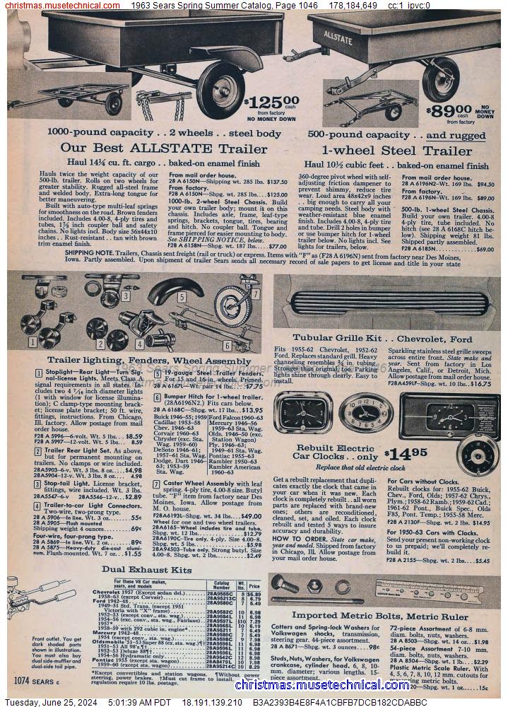 1963 Sears Spring Summer Catalog, Page 1046