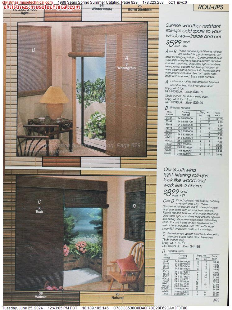 1988 Sears Spring Summer Catalog, Page 829