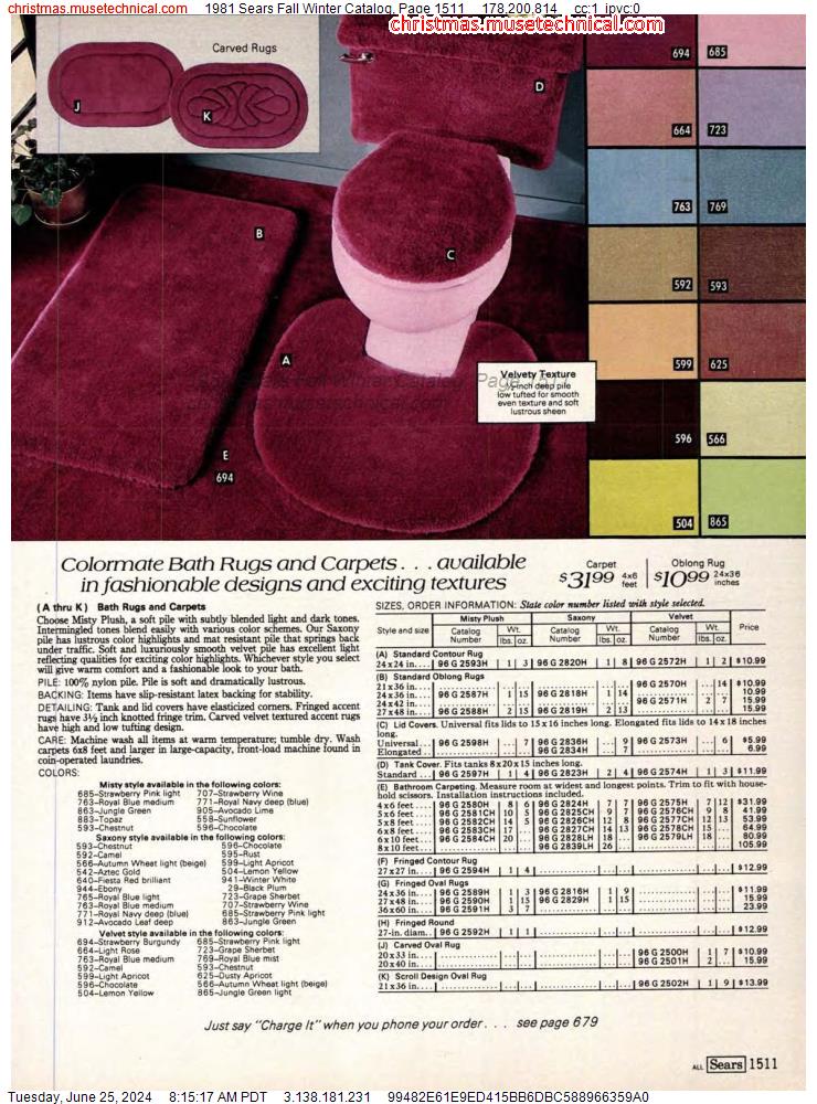 1981 Sears Fall Winter Catalog, Page 1511
