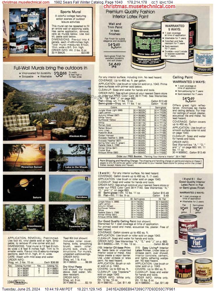 1982 Sears Fall Winter Catalog, Page 1040