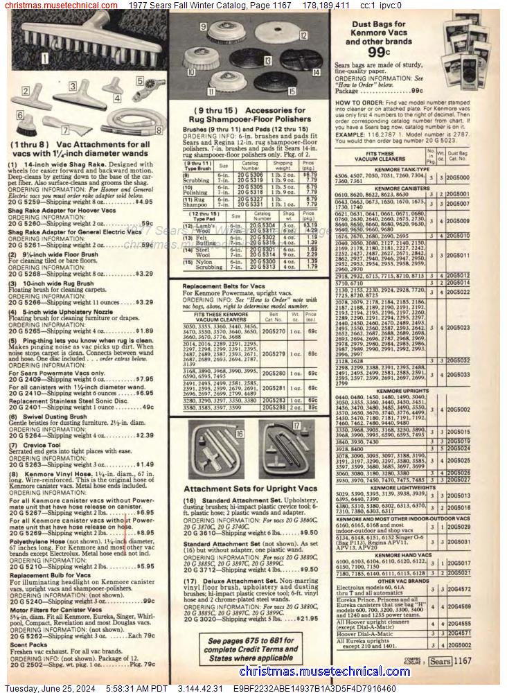 1977 Sears Fall Winter Catalog, Page 1167