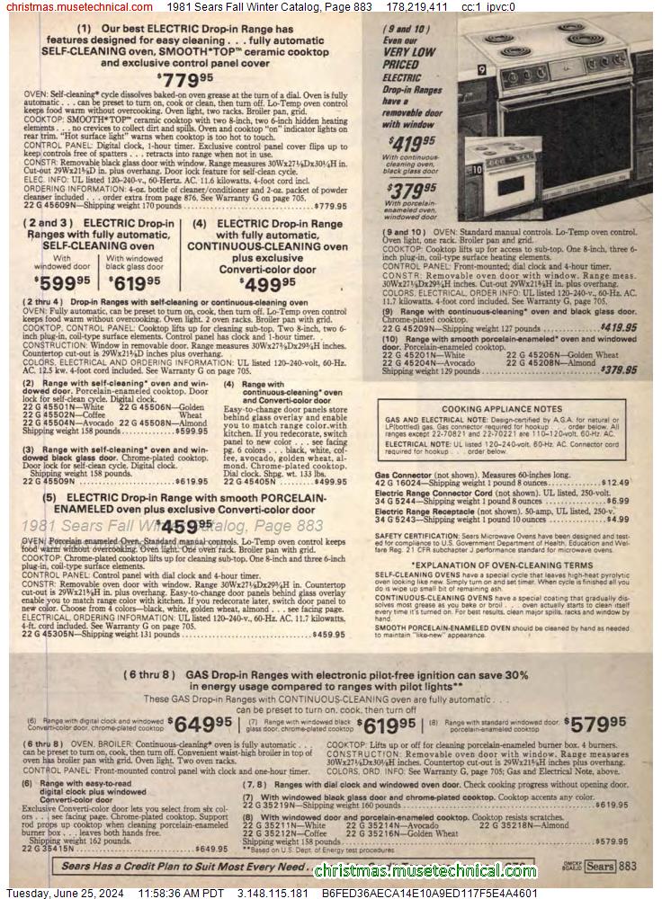 1981 Sears Fall Winter Catalog, Page 883