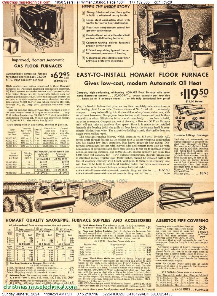 1950 Sears Fall Winter Catalog, Page 1004