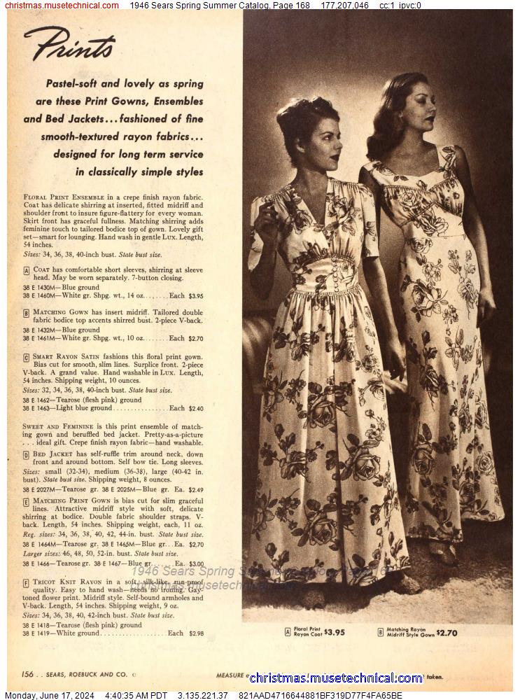 1946 Sears Spring Summer Catalog, Page 168