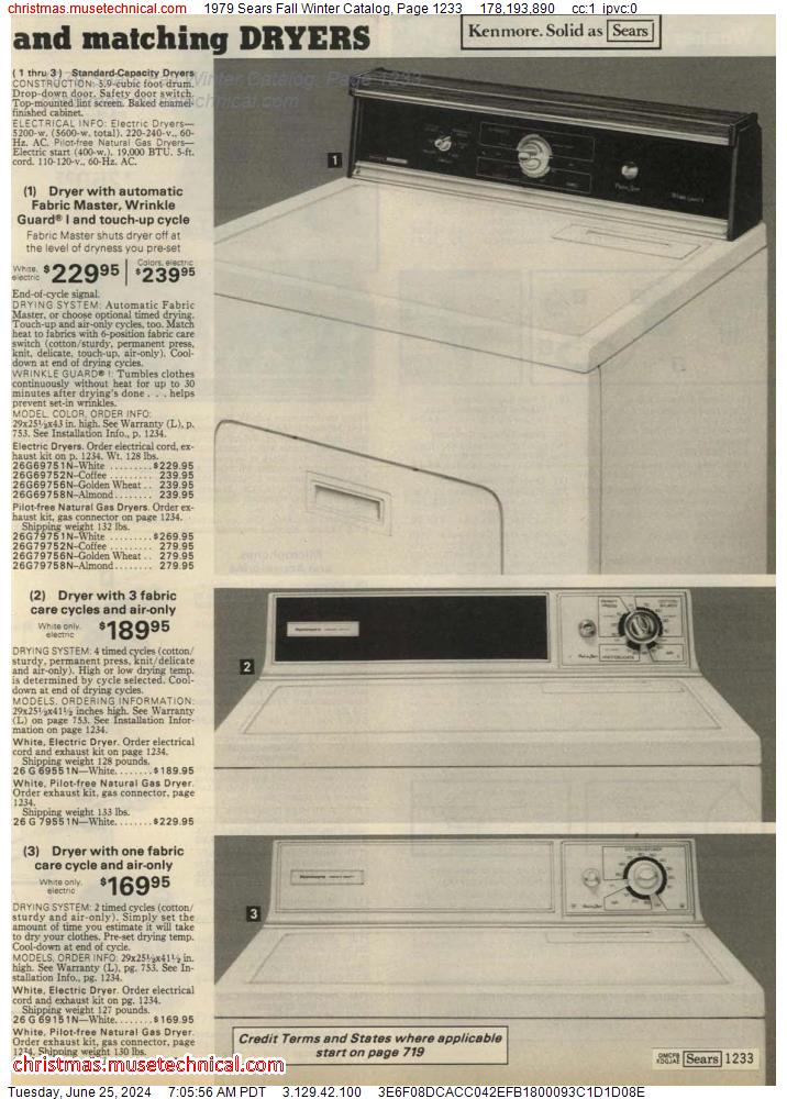1979 Sears Fall Winter Catalog, Page 1233
