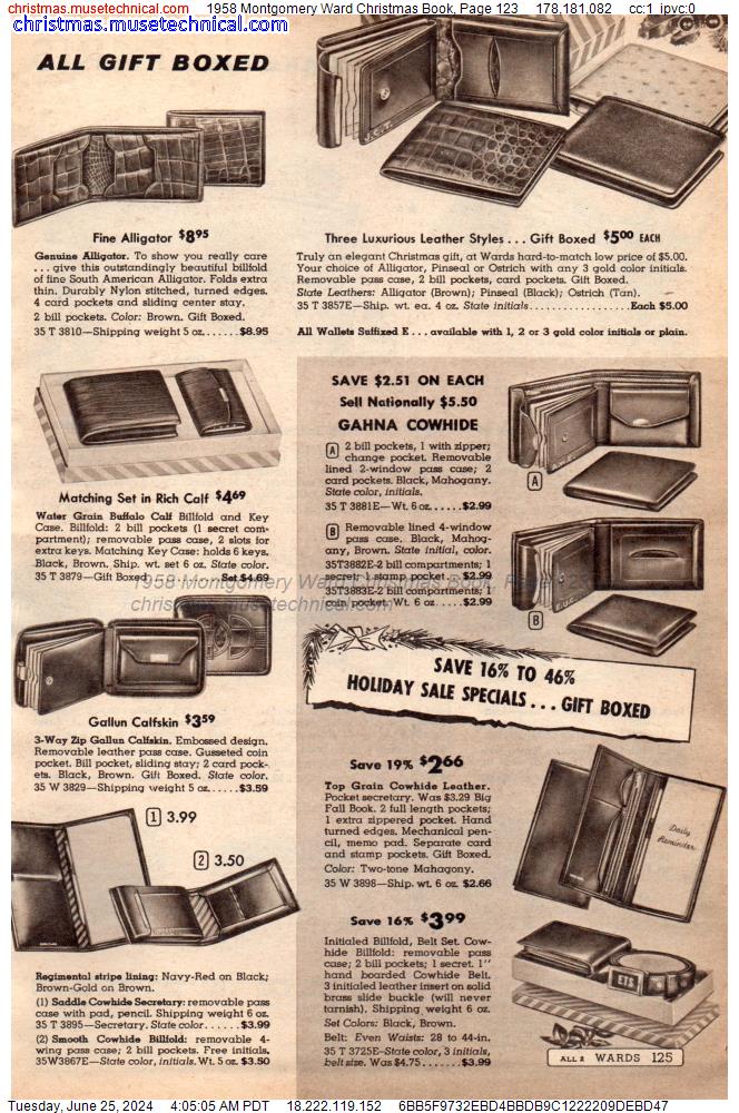 1958 Montgomery Ward Christmas Book, Page 123
