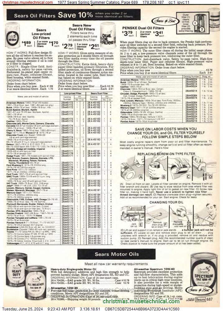 1977 Sears Spring Summer Catalog, Page 689