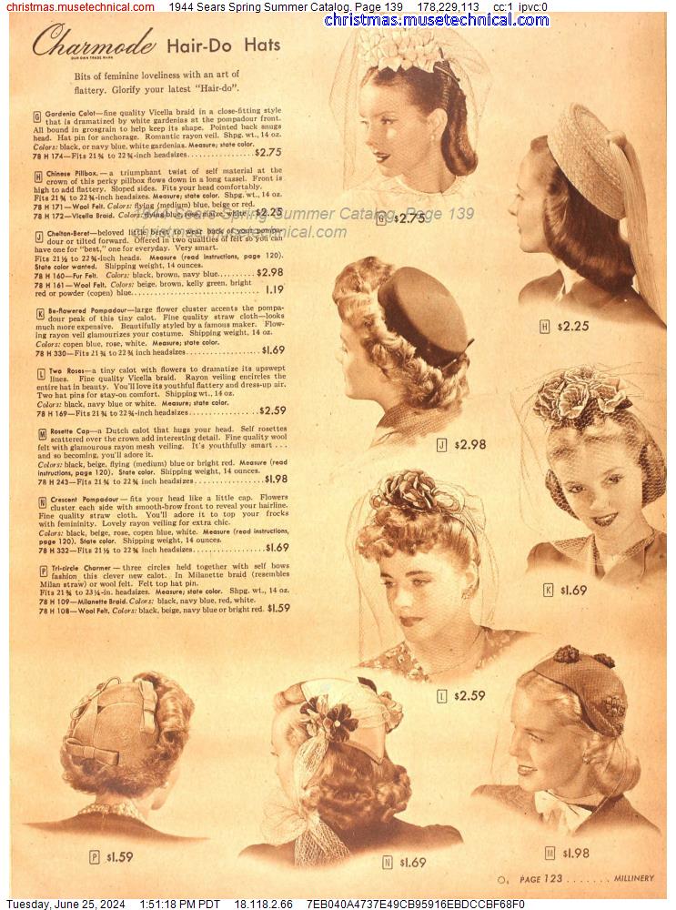 1944 Sears Spring Summer Catalog, Page 139