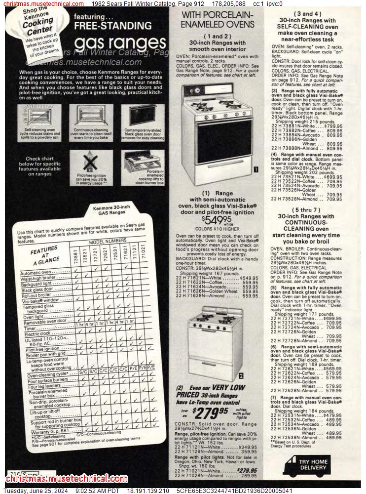 1982 Sears Fall Winter Catalog, Page 912