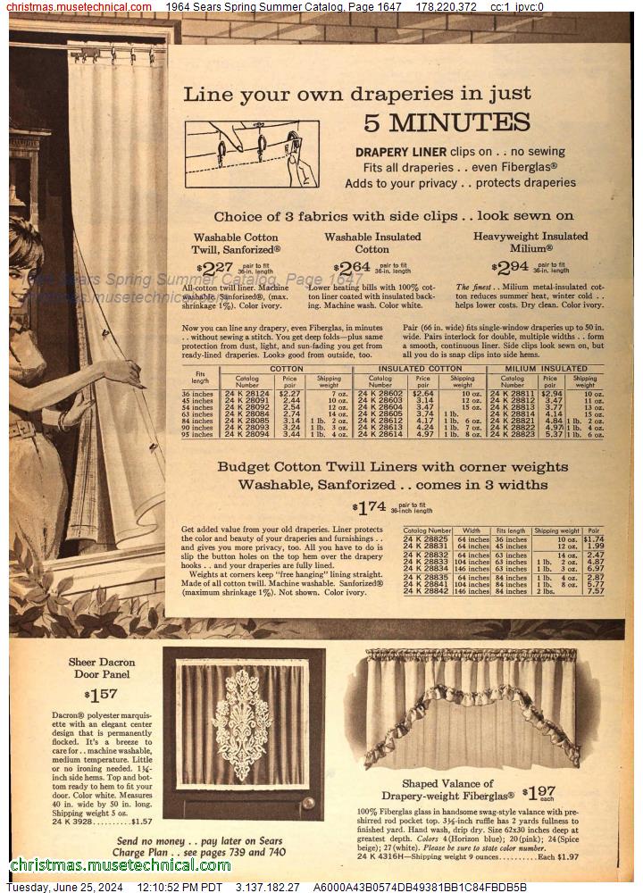 1964 Sears Spring Summer Catalog, Page 1647