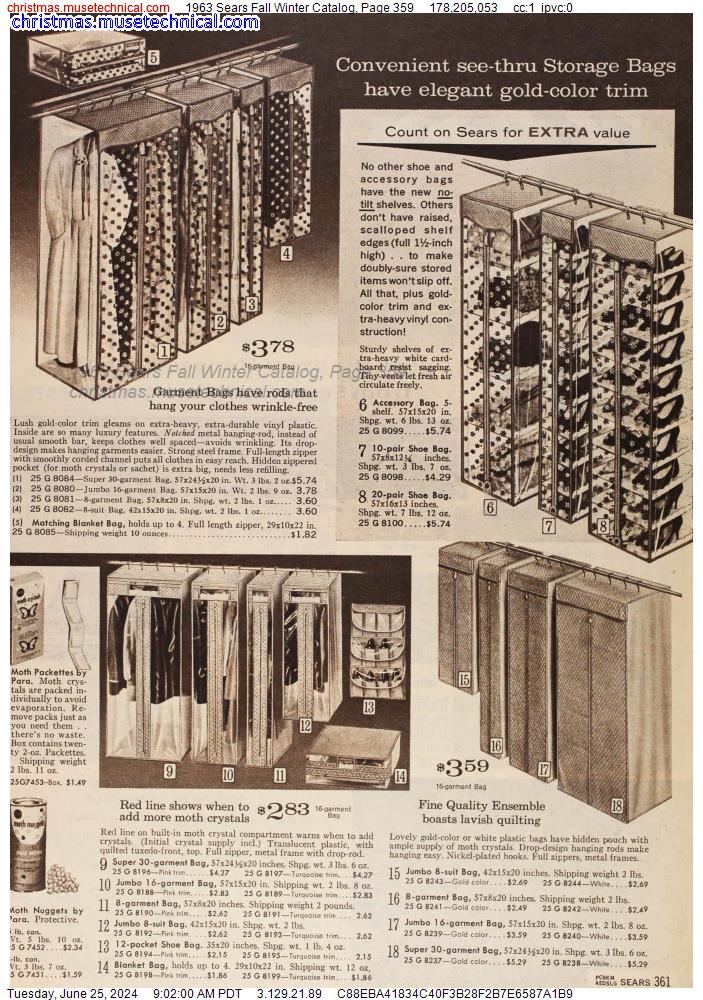 1963 Sears Fall Winter Catalog, Page 359