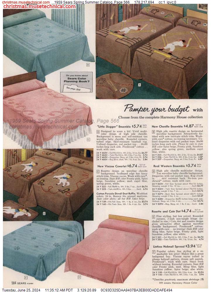 1959 Sears Spring Summer Catalog, Page 566