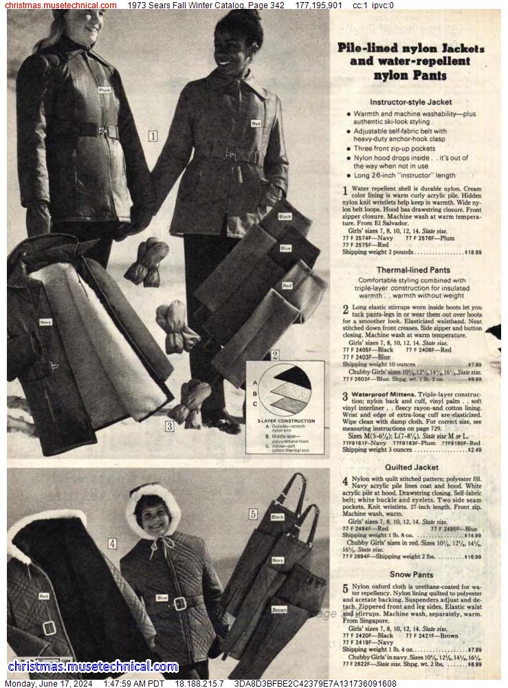 1973 Sears Fall Winter Catalog, Page 342
