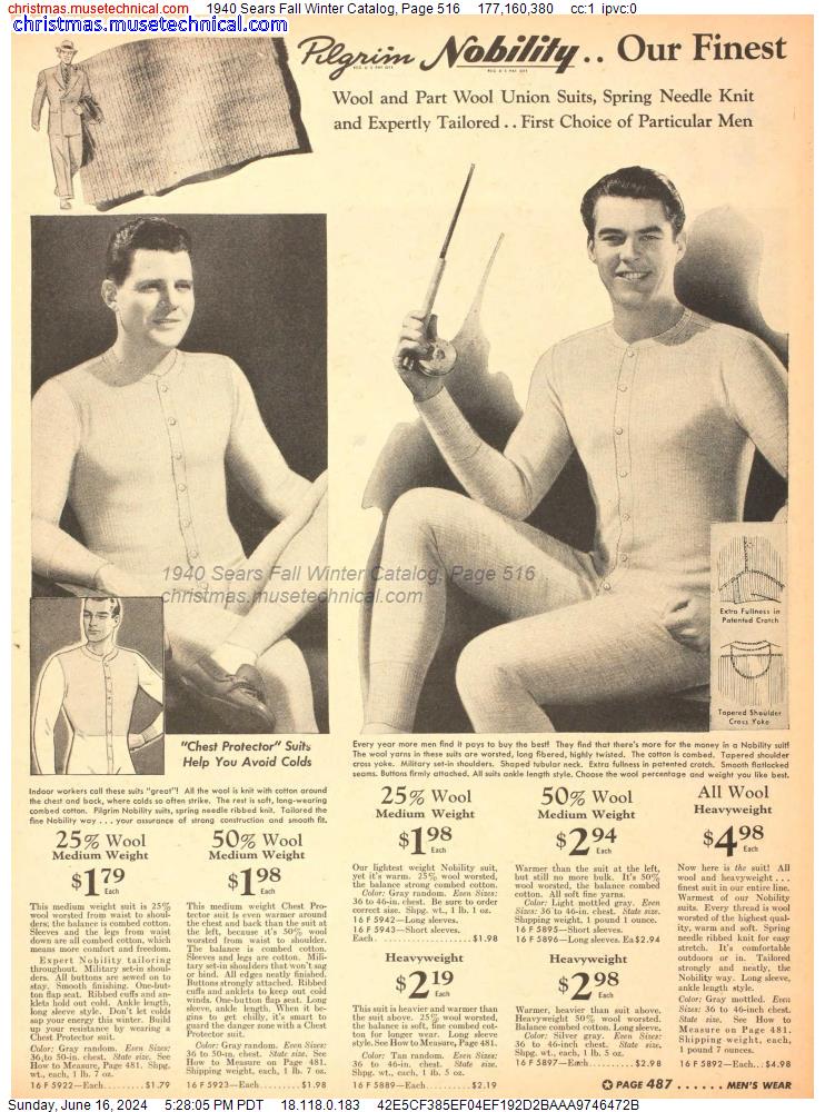 1940 Sears Fall Winter Catalog, Page 516