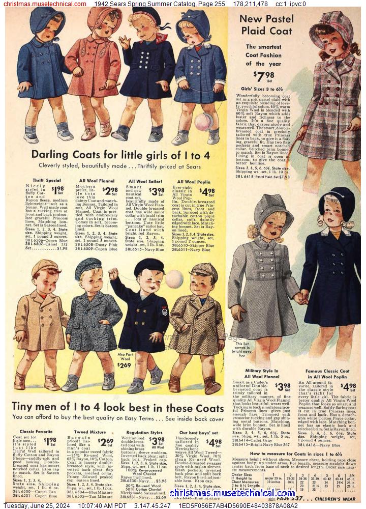 1942 Sears Spring Summer Catalog, Page 255