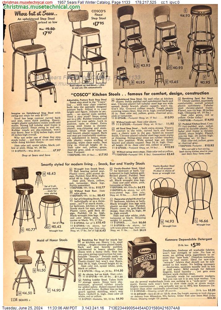 1957 Sears Fall Winter Catalog, Page 1133